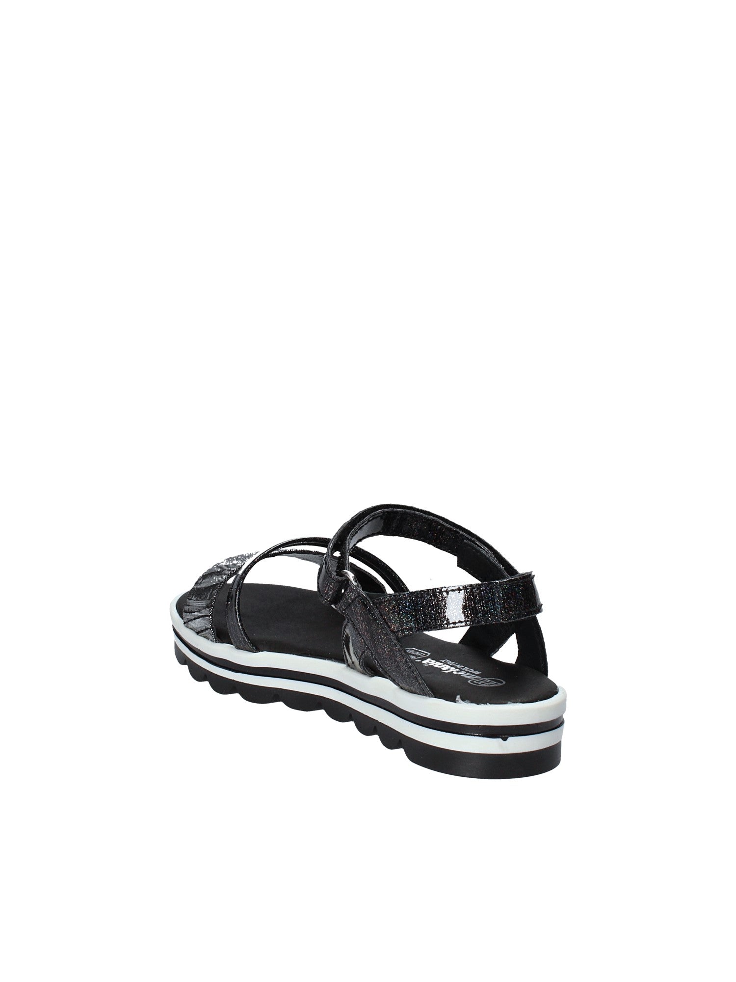 Sandali con strappi Nero Melania