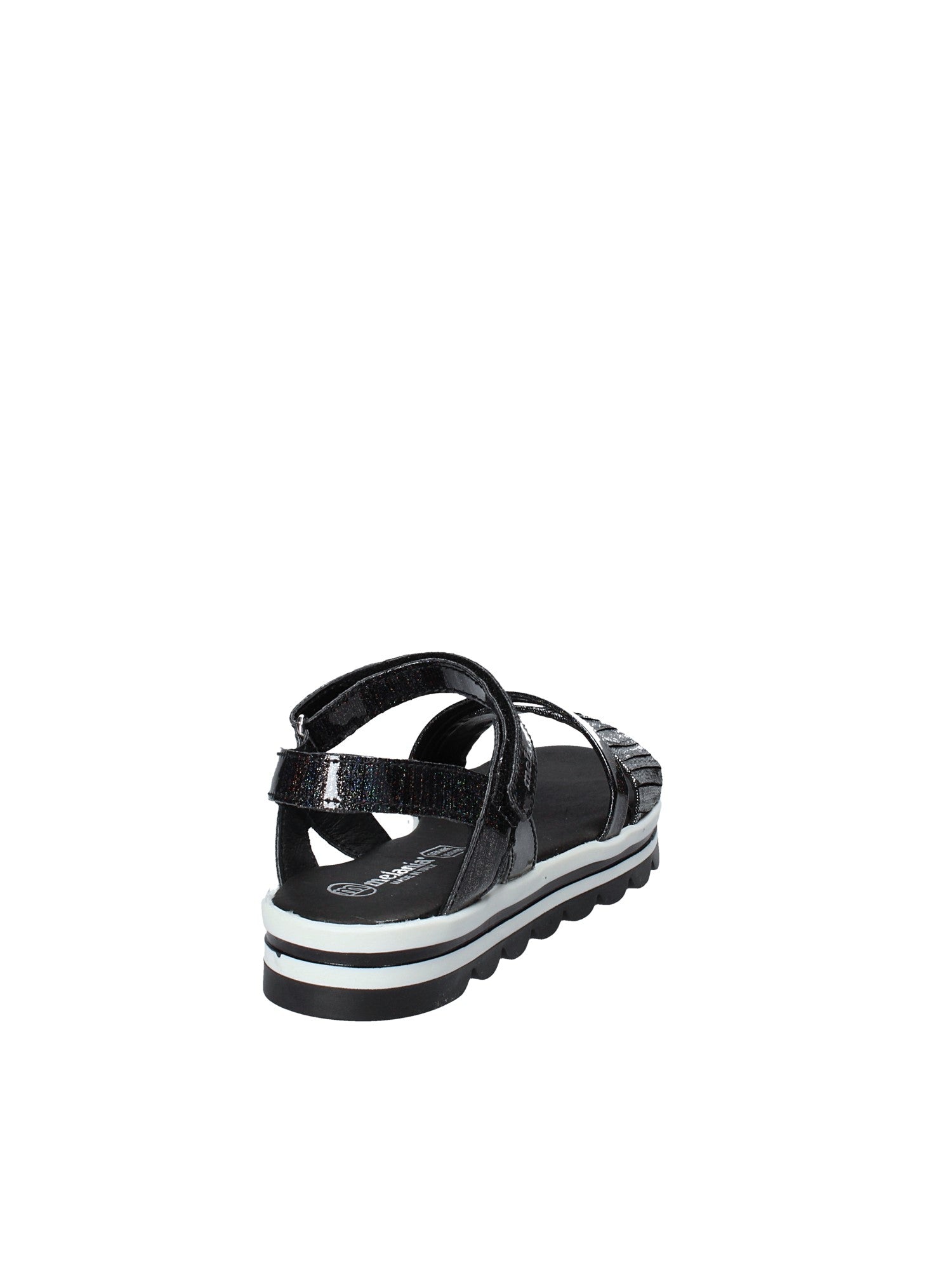 Sandali con strappi Nero Melania