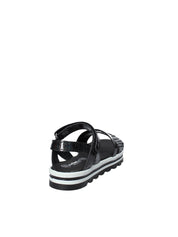 Sandali con strappi Nero Melania