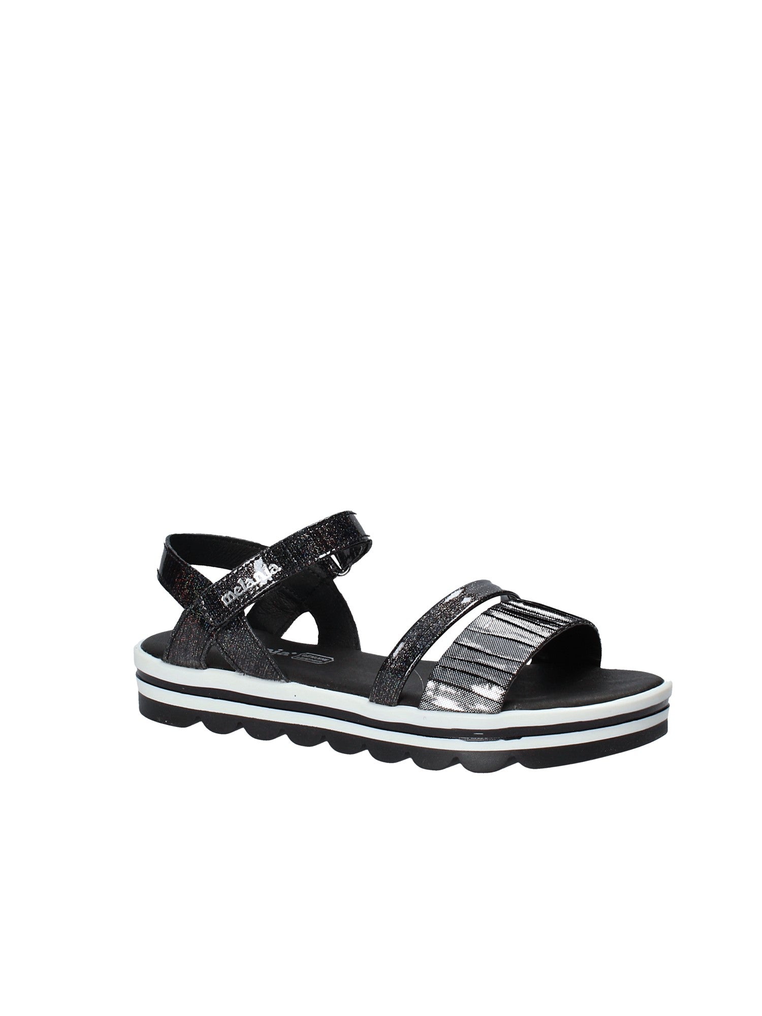 Sandali con strappi Nero Melania