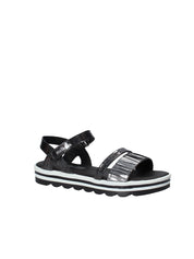 Sandali con strappi Nero Melania