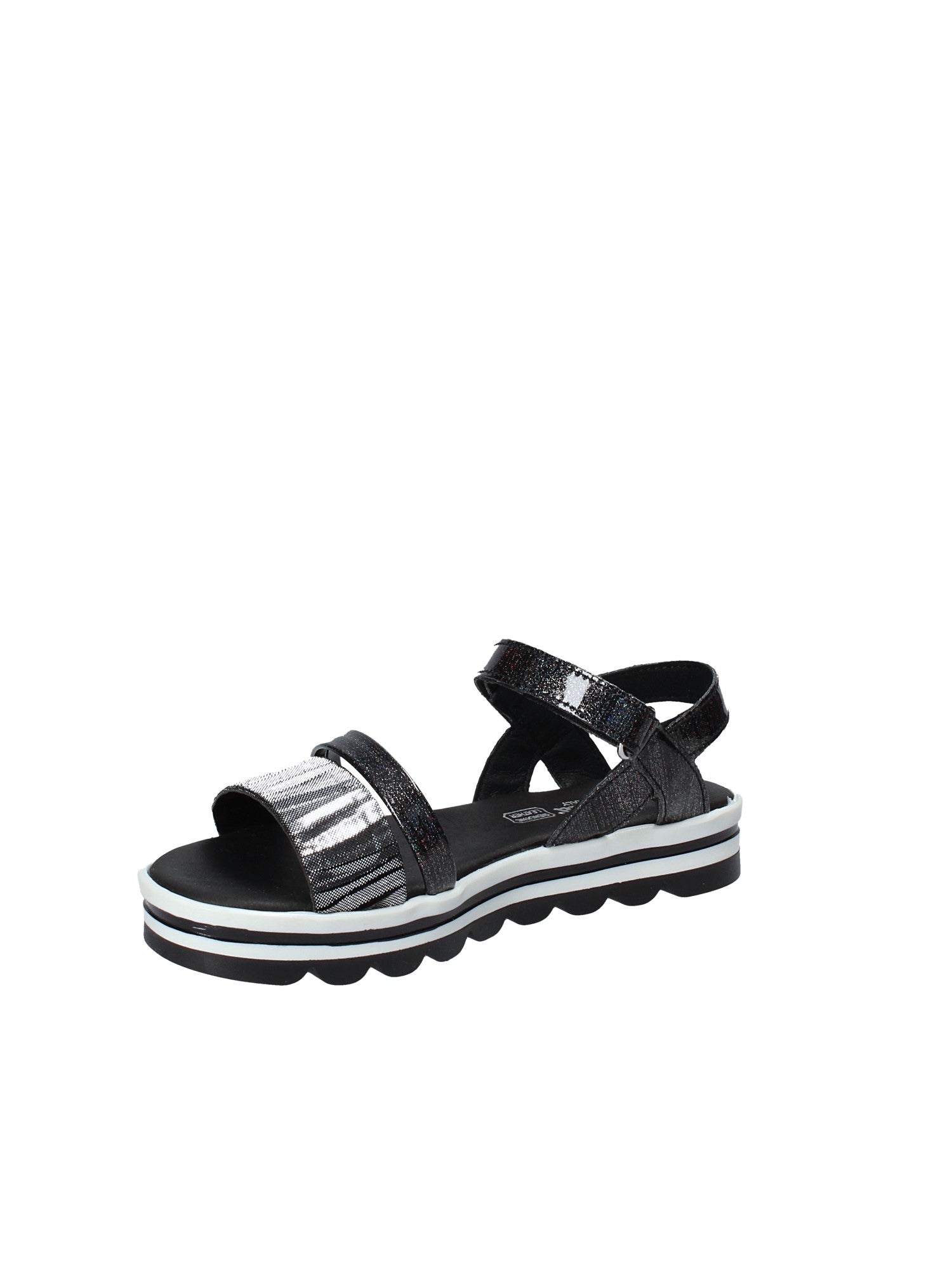 Sandali con strappi Nero Melania