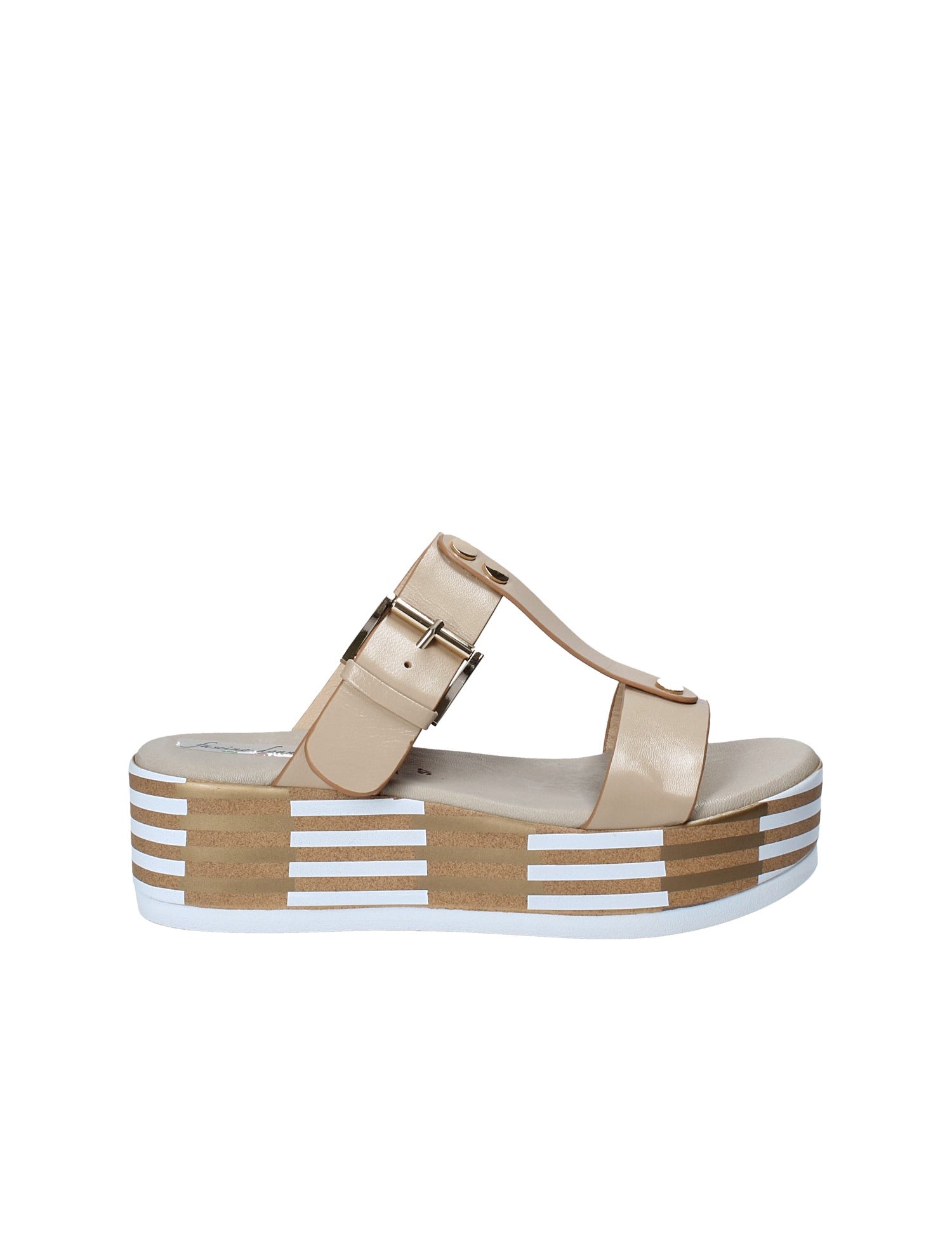 Sandali zeppa Beige Grace Shoes