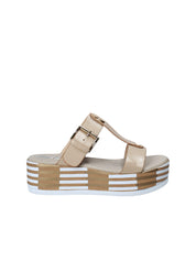 Sandali zeppa Beige Grace Shoes