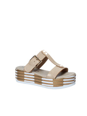 Sandali zeppa Beige Grace Shoes