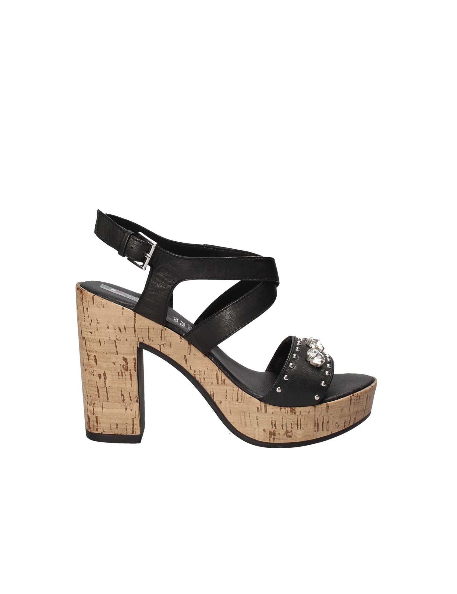 Sandali zeppa Nero Grace Shoes