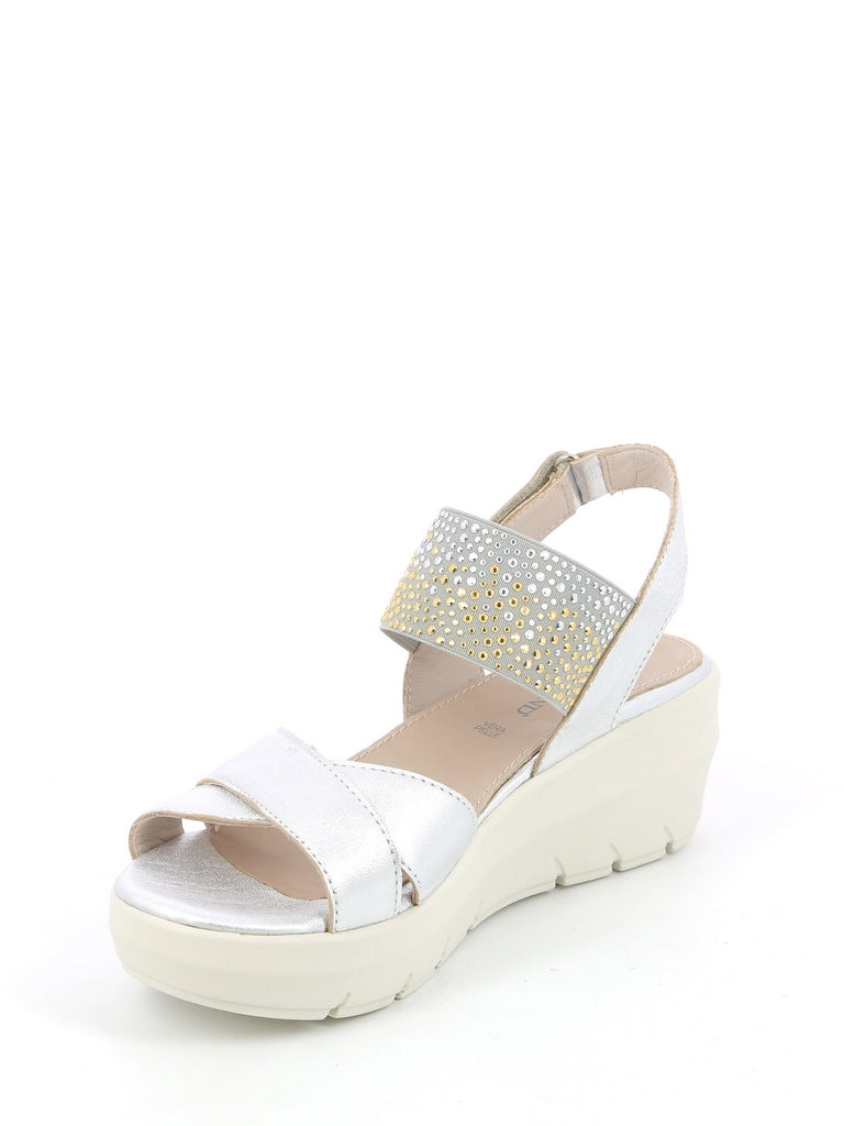 Sandali zeppa Argentato Grunland