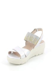 Sandali zeppa Argentato Grunland