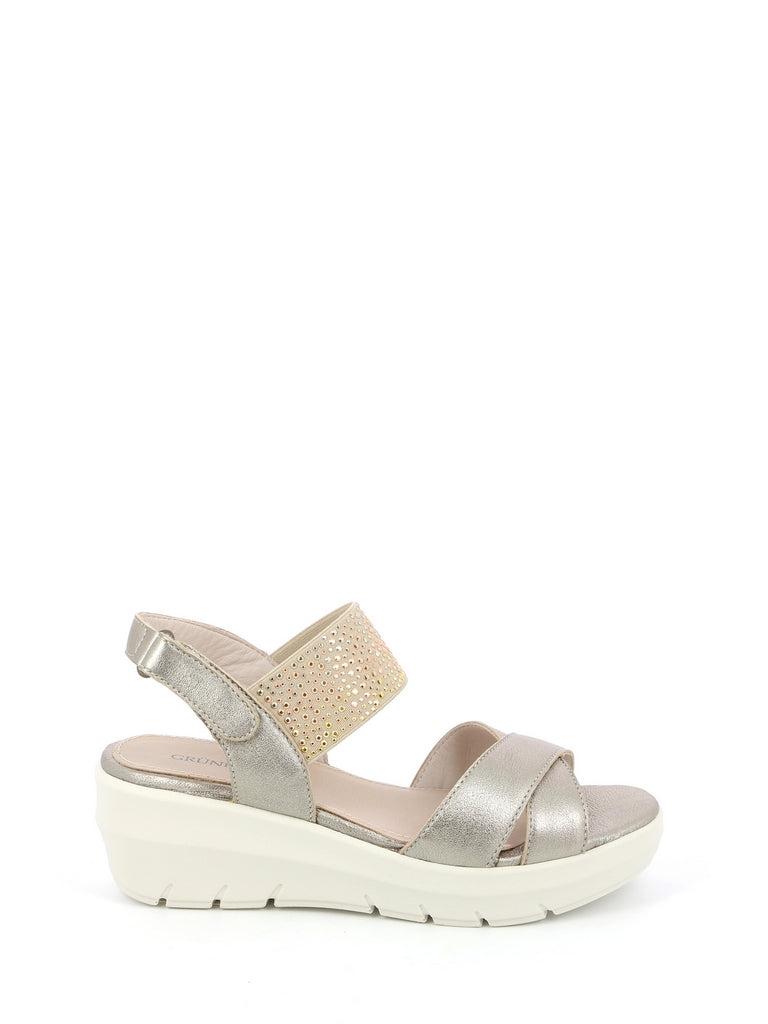 Sandali zeppa Dorato Grunland