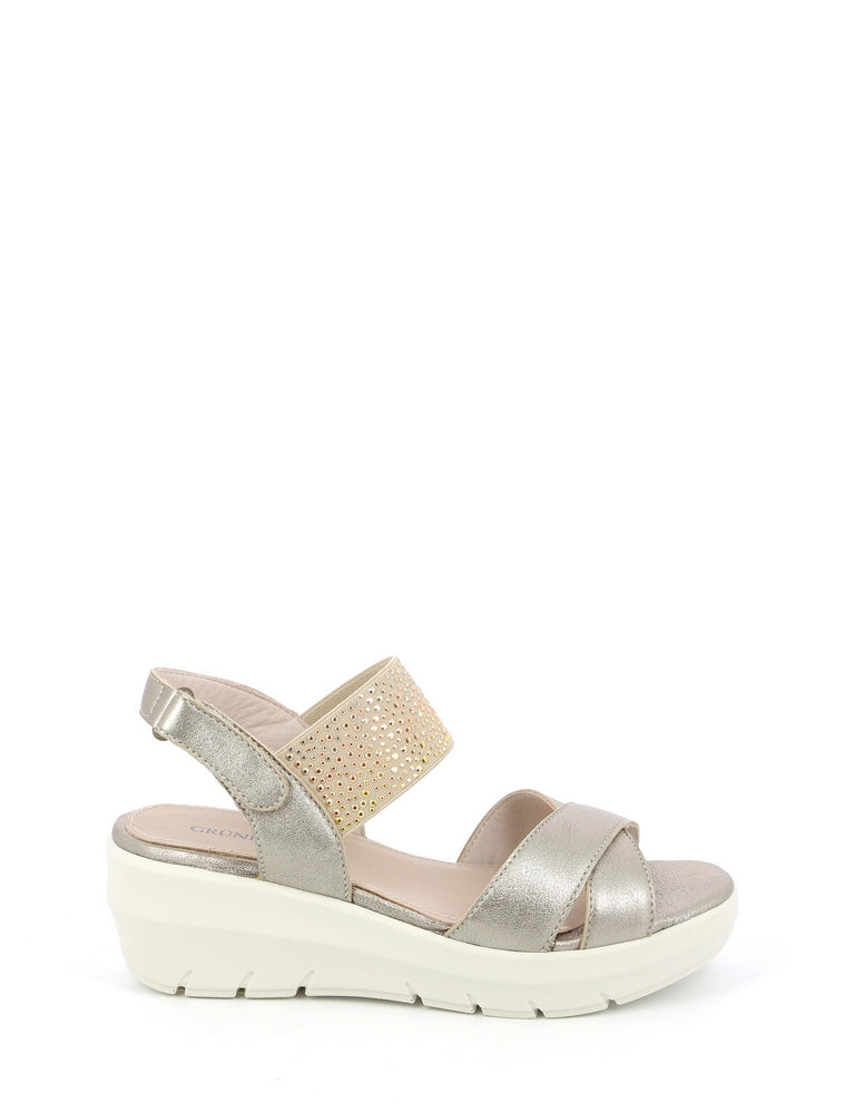 Sandali zeppa Dorato Grunland