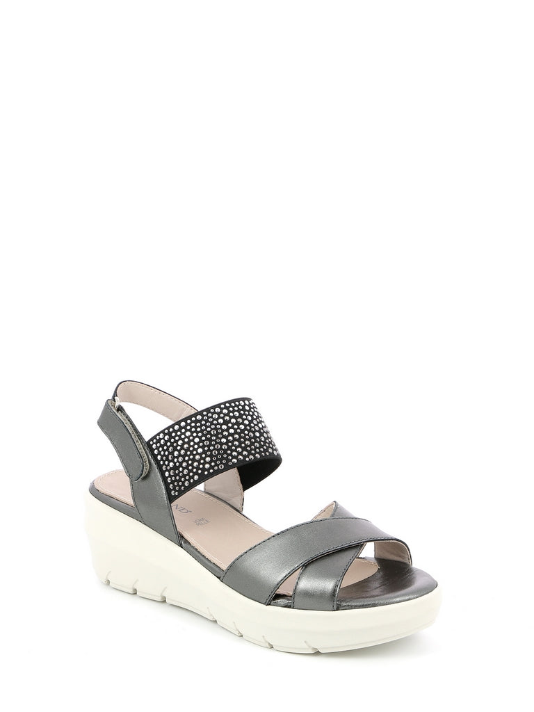 Sandali zeppa Nero Grunland