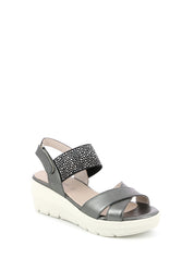 Sandali zeppa Nero Grunland