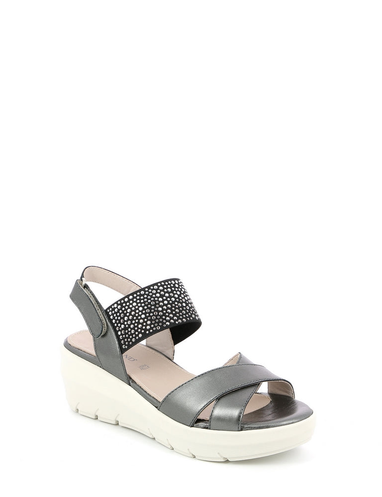 Sandali zeppa Nero Grunland