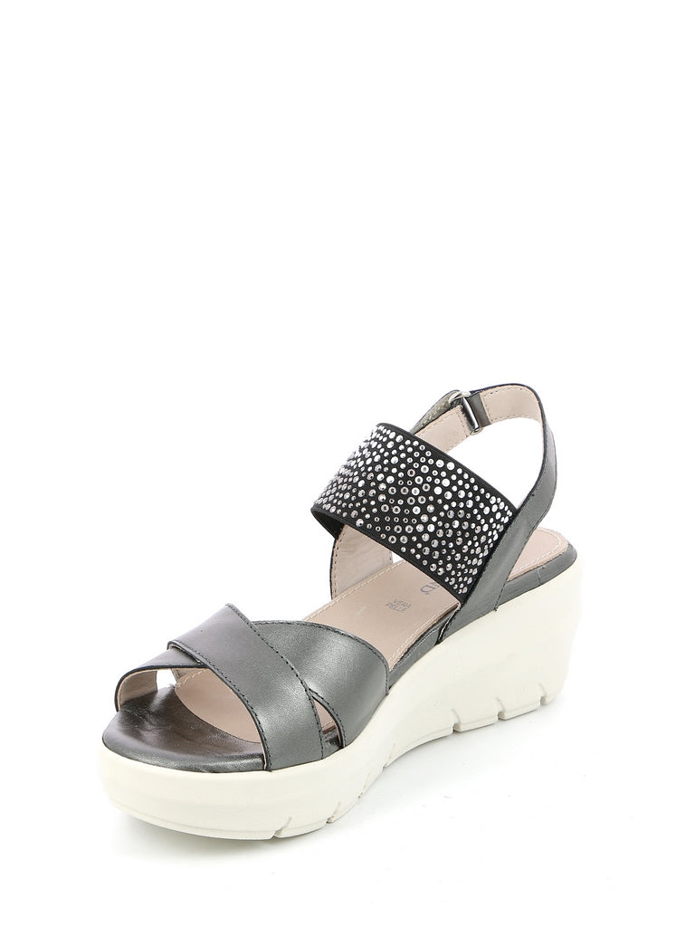 Sandali zeppa Nero Grunland