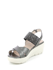 Sandali zeppa Nero Grunland