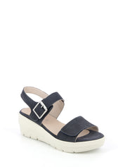 Sandali zeppa Blu Grunland