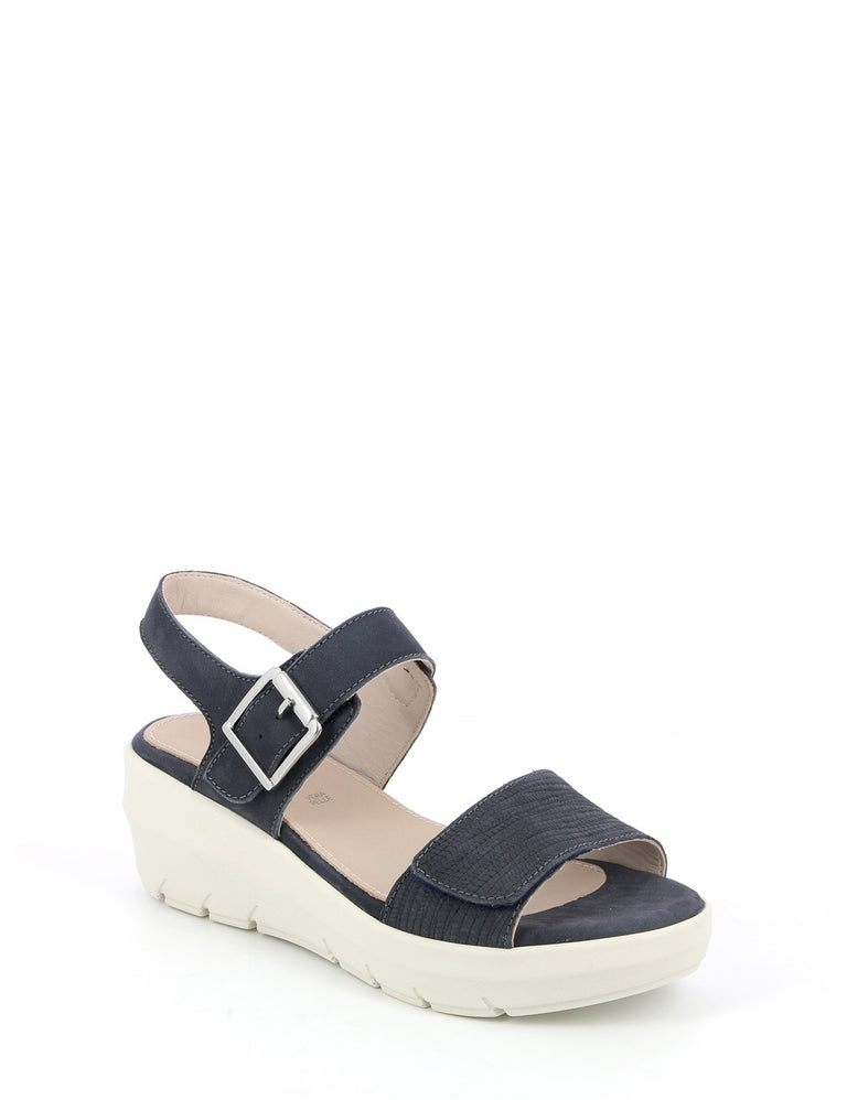 Sandali zeppa Blu Grunland