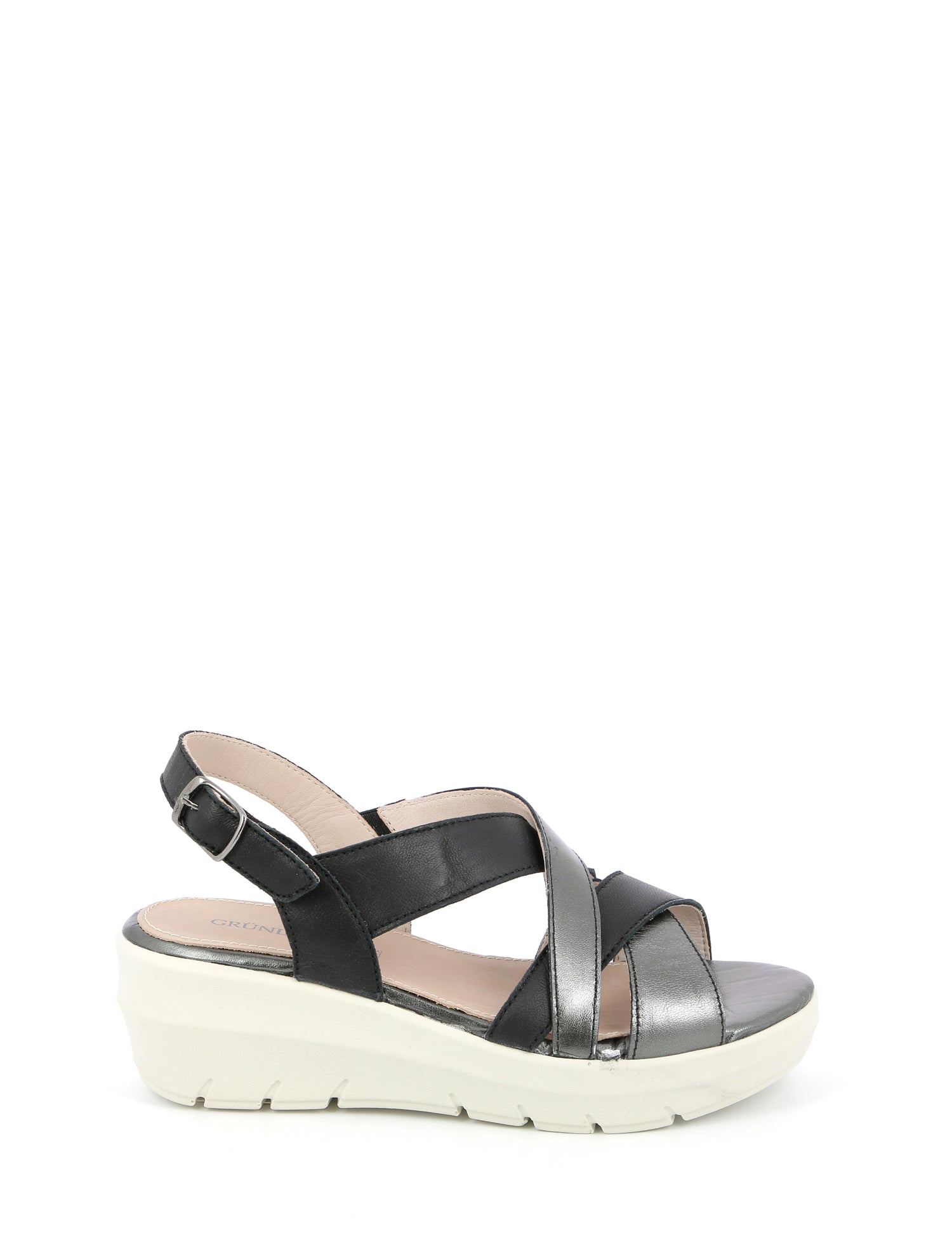 Sandali zeppa Nero Grunland