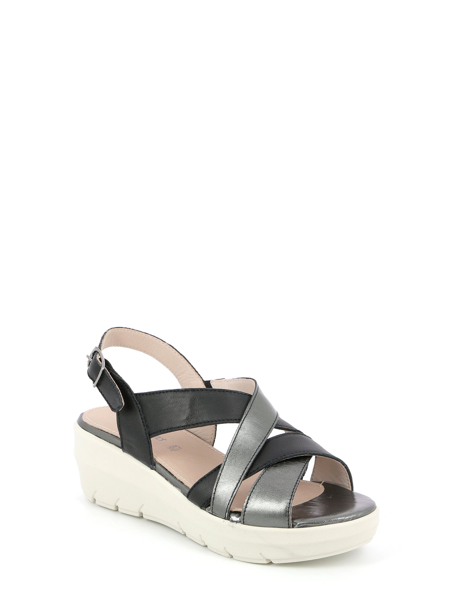 Sandali zeppa Nero Grunland