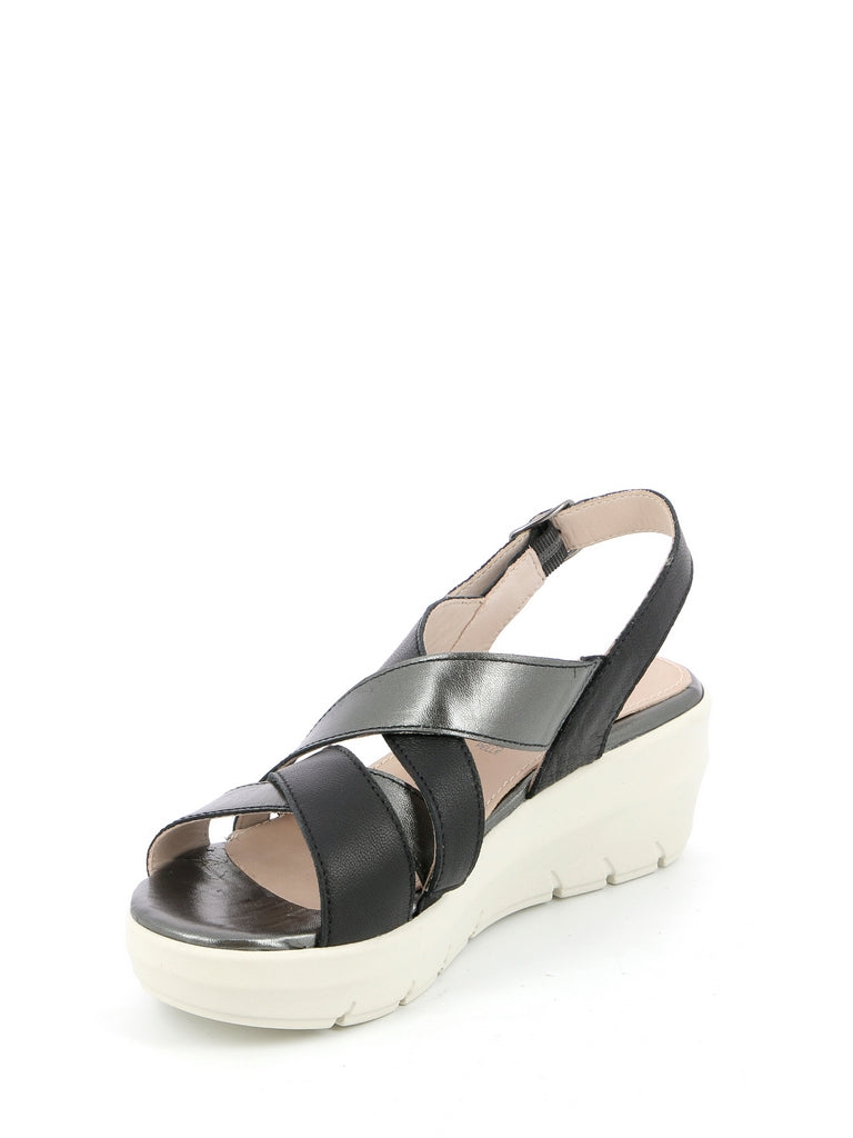 Sandali zeppa Nero Grunland