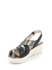 Sandali zeppa Nero Grunland