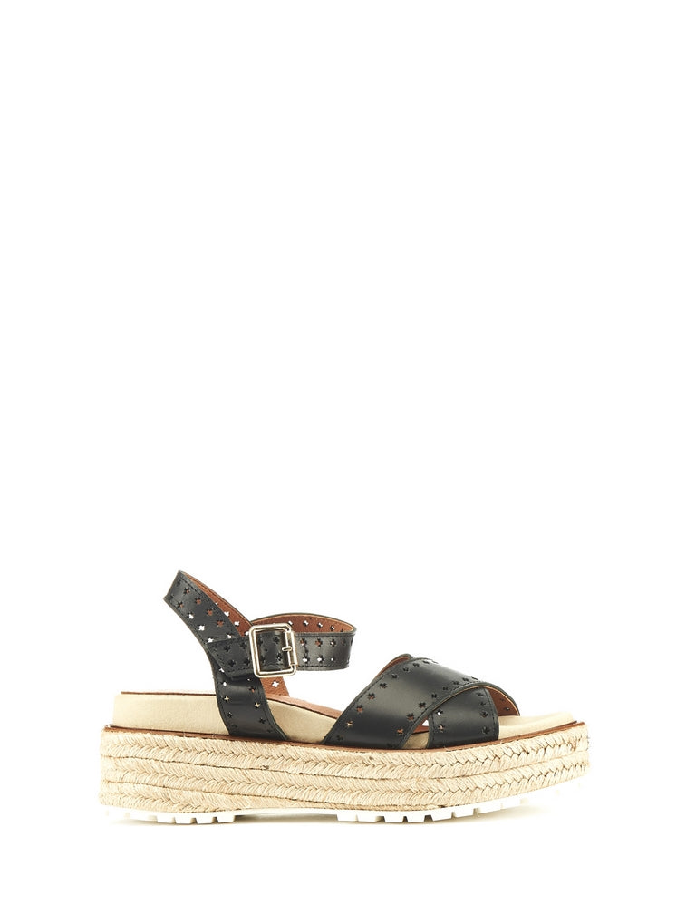 Sandali zeppa Nero Lumberjack