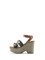 Sandali zeppa Marrone Gaudi