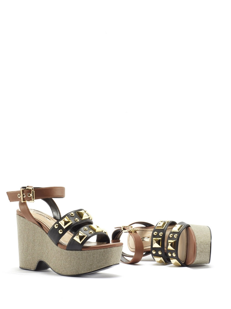 Sandali zeppa Marrone Gaudi