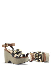 Sandali zeppa Marrone Gaudi