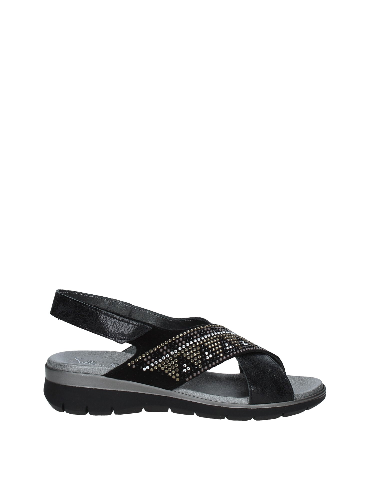 Sandali zeppa Nero Soffice Sogno