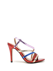 Sandali tacco Rosso Gold&gold