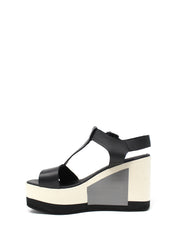 Sandali zeppa Nero Marco Ferretti