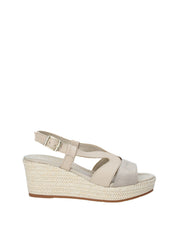 Sandali zeppa Beige Valleverde