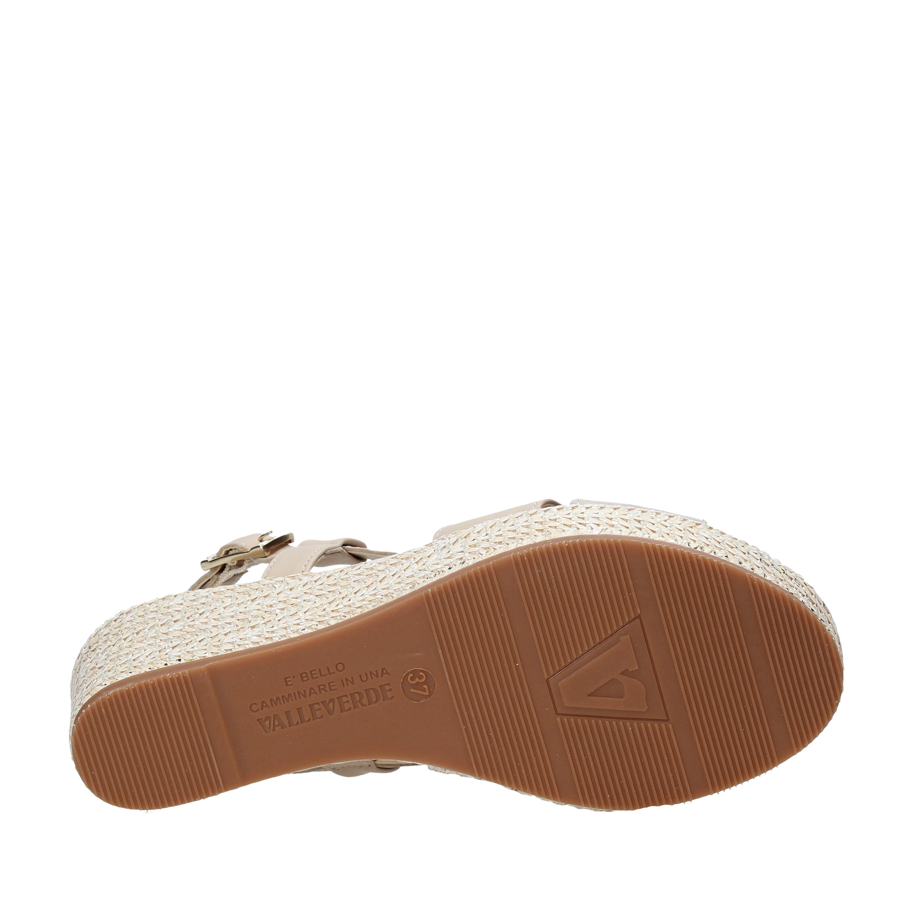 Sandali zeppa Beige Valleverde