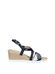 Sandali zeppa Blu Valleverde