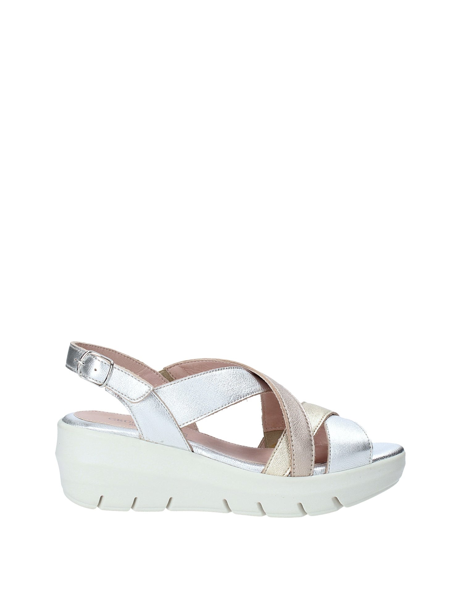 Sandali zeppa Argentato Grunland