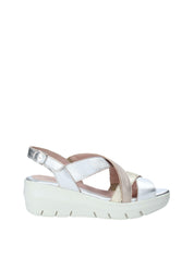 Sandali zeppa Argentato Grunland