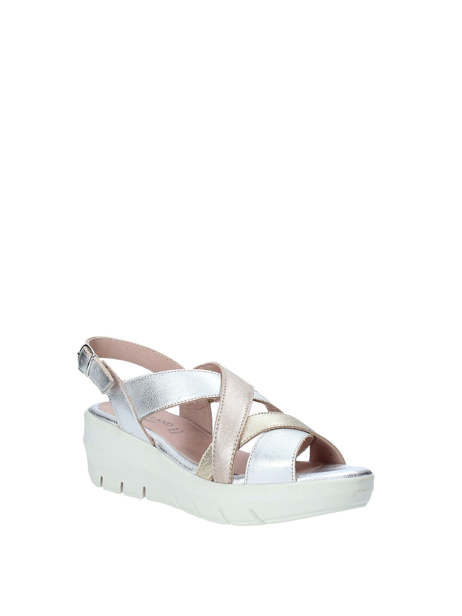 Sandali zeppa Argentato Grunland