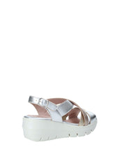 Sandali zeppa Argentato Grunland