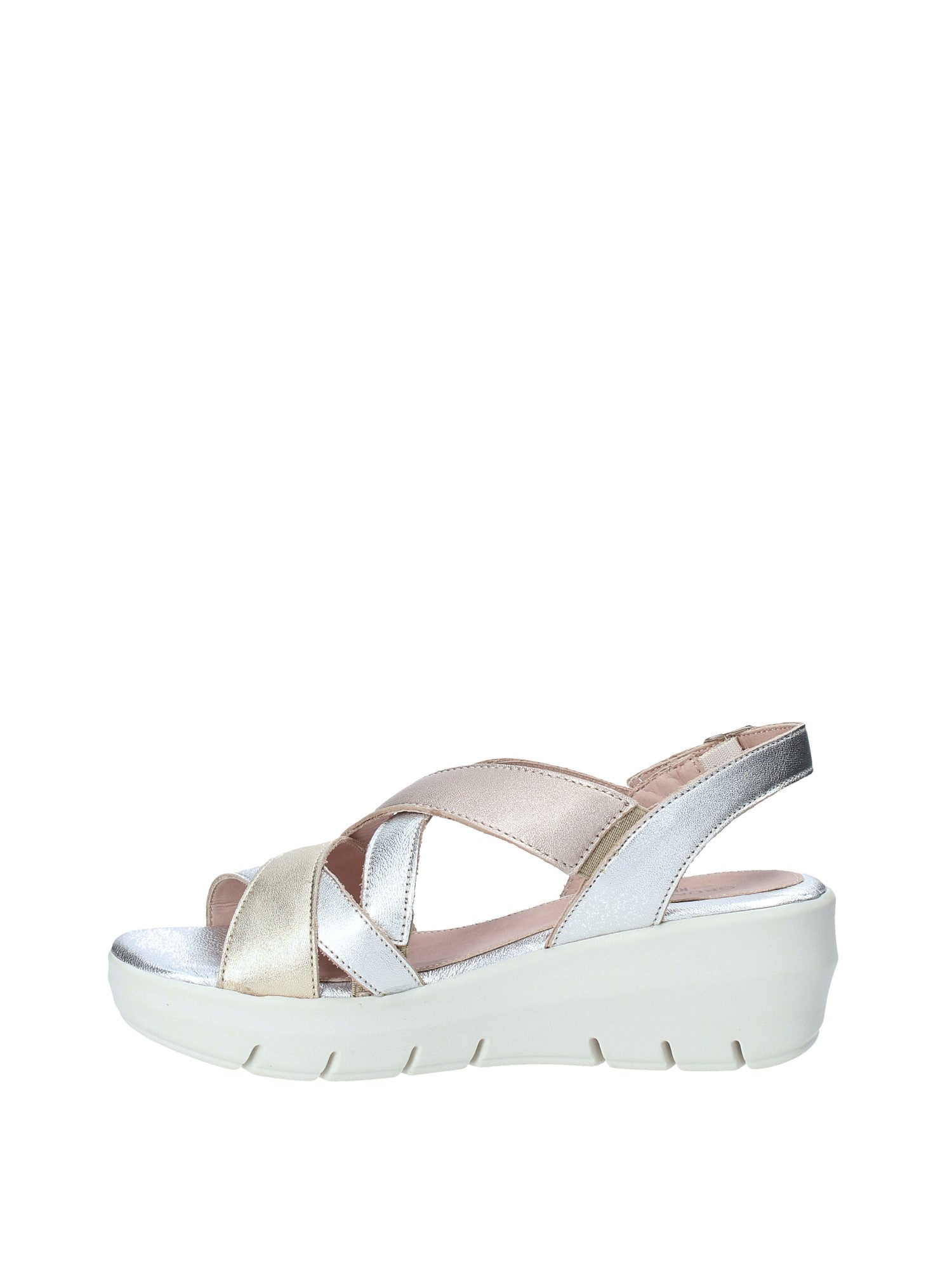 Sandali zeppa Argentato Grunland