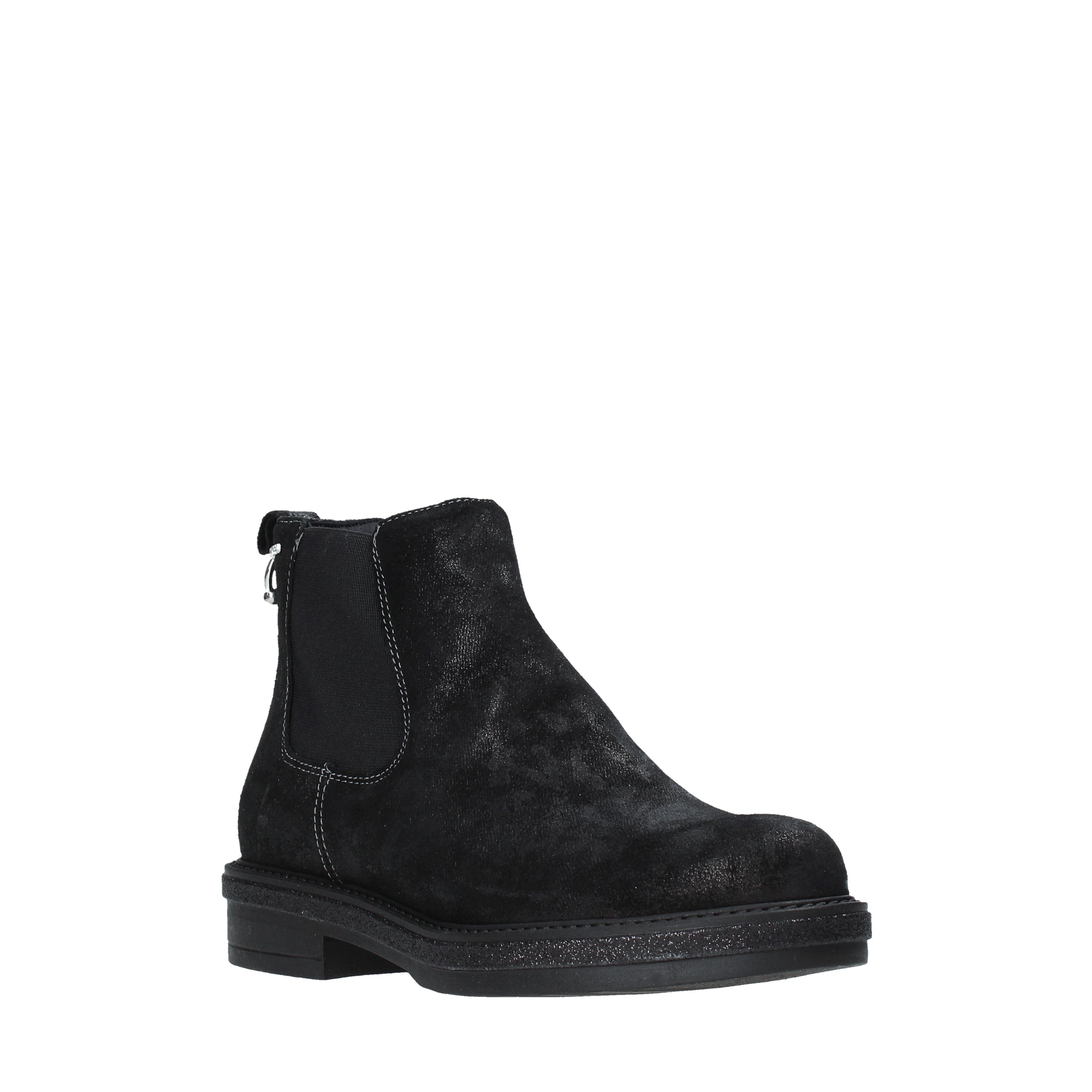 Stivaletti Donna IGI&Co 4661611 In Camoscio Nero, Tacco 8 Cm, Plateau, Cinturino Alla Caviglia, Chiusura Zip, Taglia 37