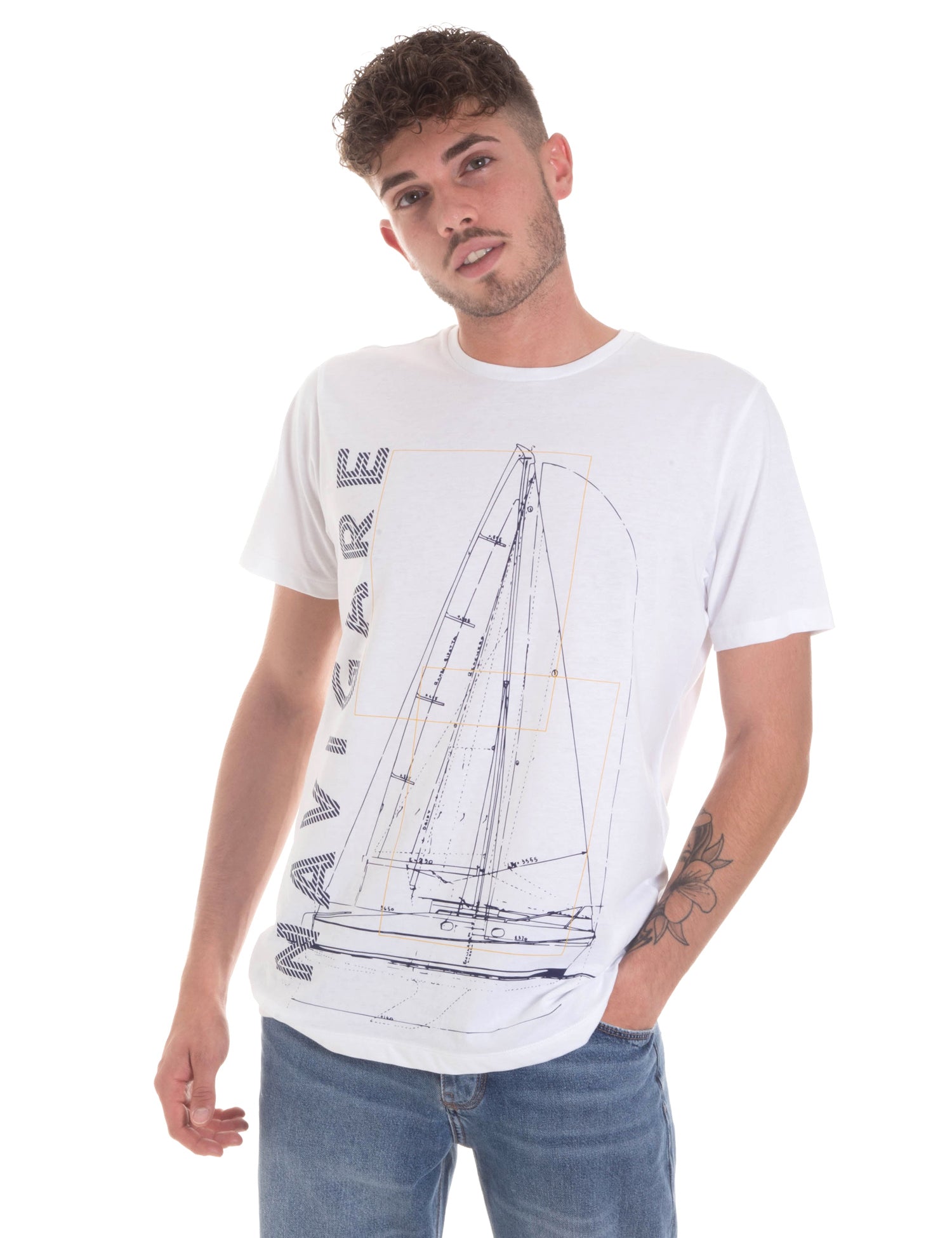 T-shirt Bianco Navigare