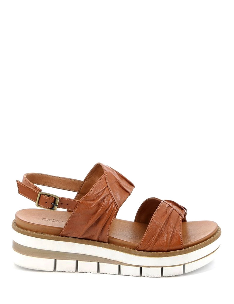 Sandali zeppa Marrone Grunland