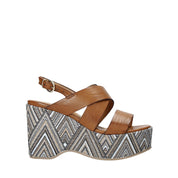 Sandali zeppa Cammello Grace Shoes