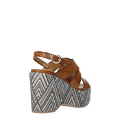 Sandali zeppa Cammello Grace Shoes