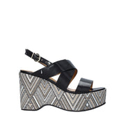 Sandali zeppa Nero Grace Shoes