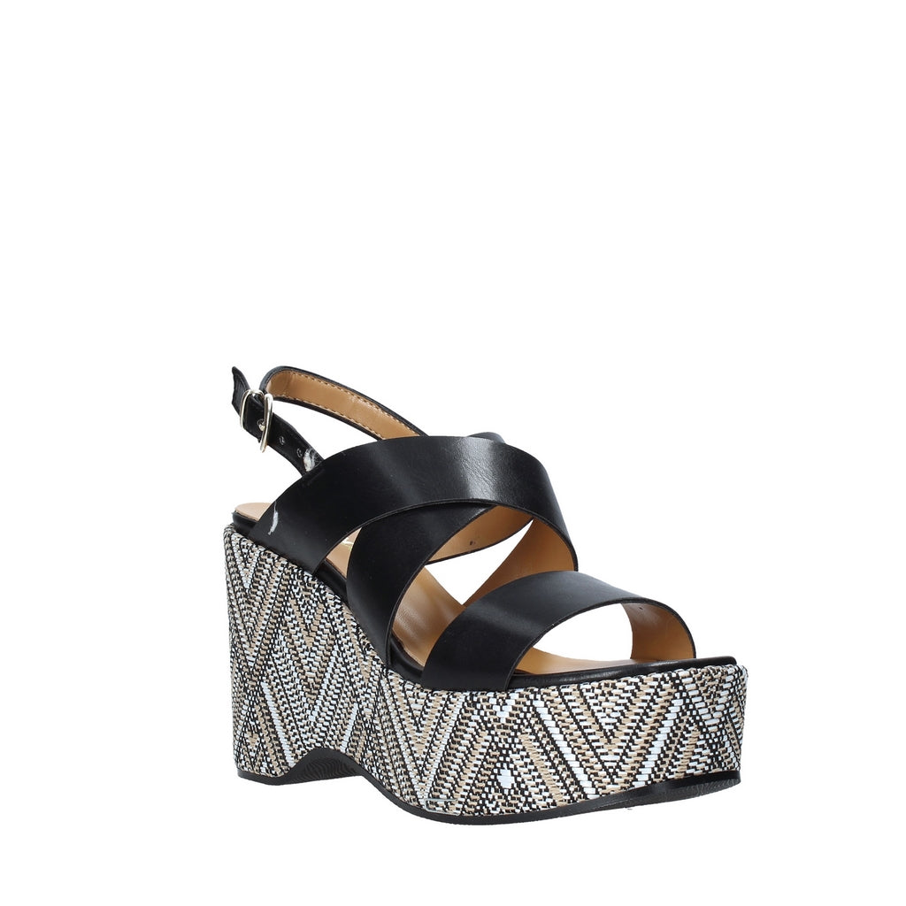 Sandali zeppa Nero Grace Shoes