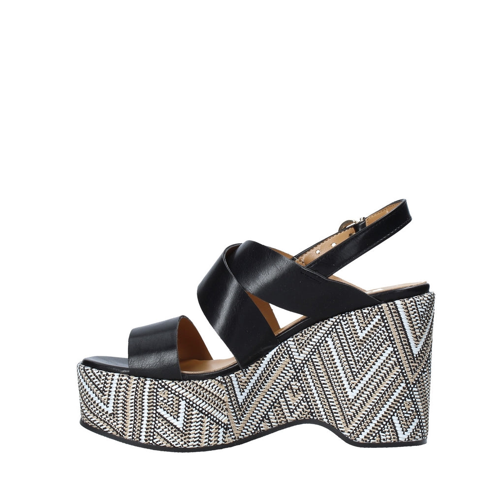 Sandali zeppa Nero Grace Shoes