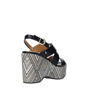 Sandali zeppa Nero Grace Shoes