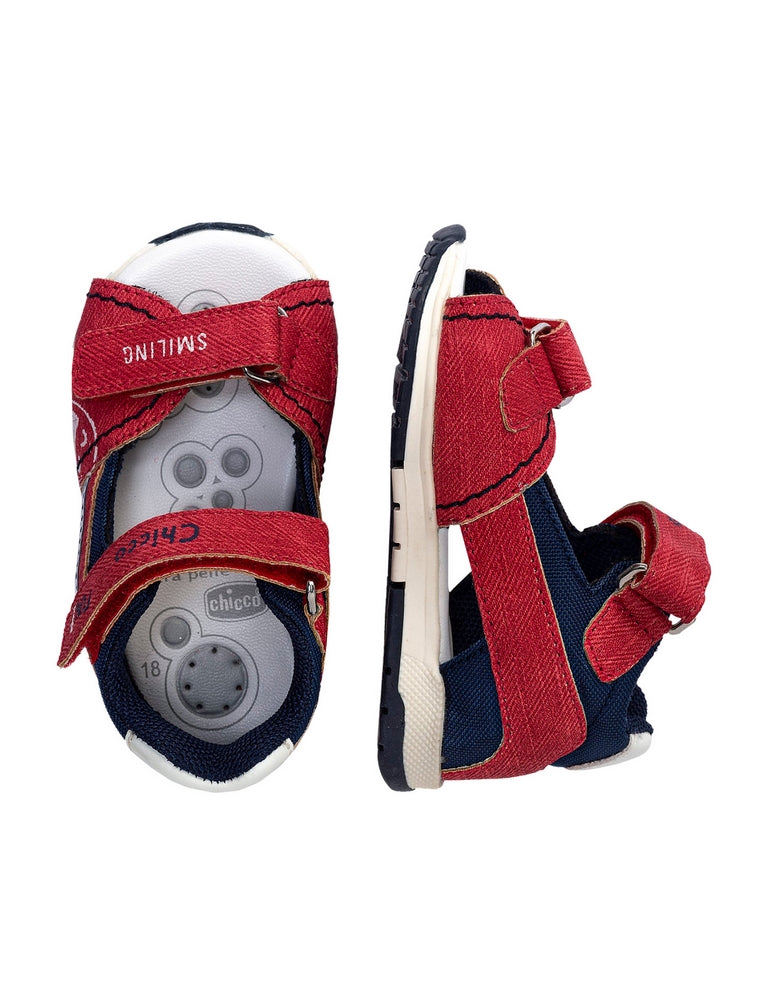Sandali con strappi Rosso Chicco